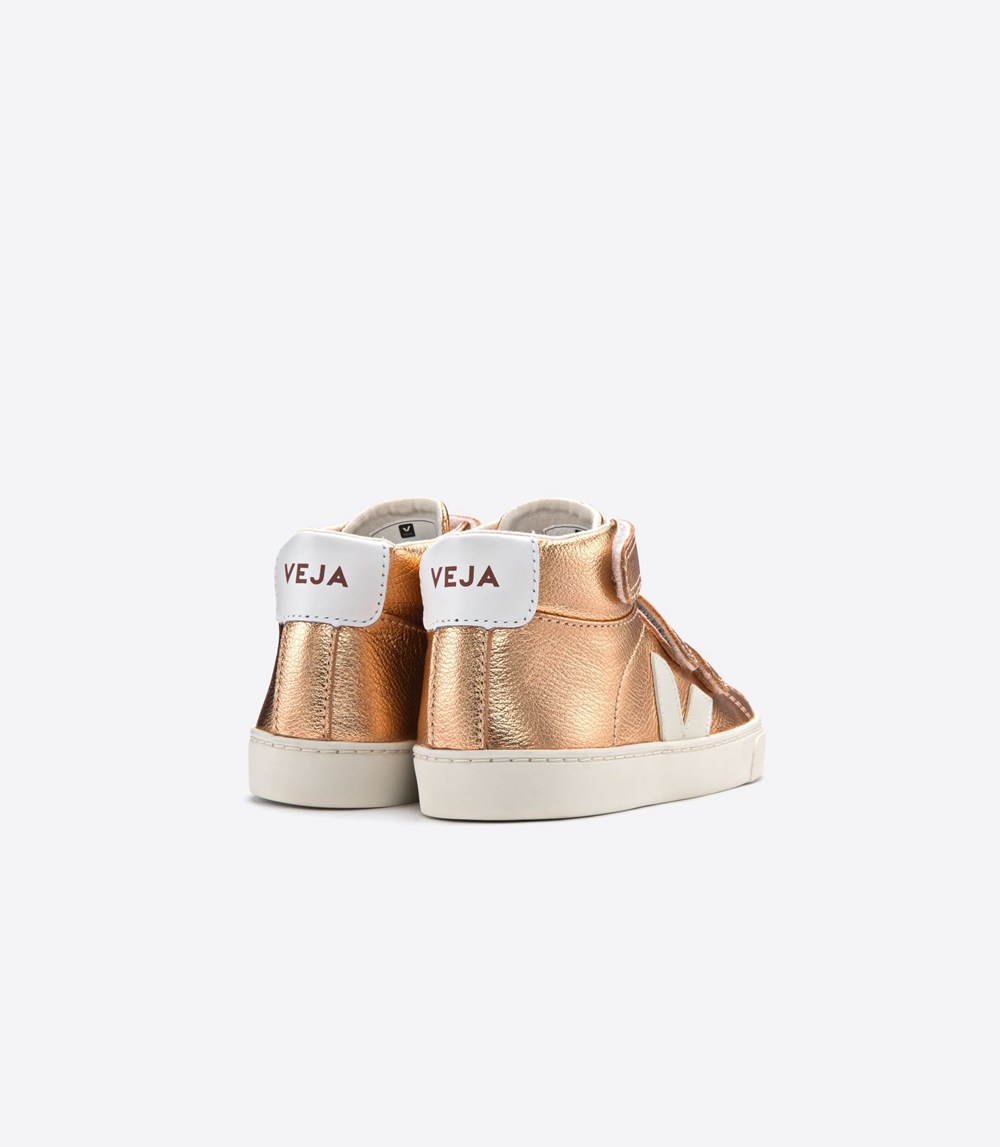 Veja Sneakers Kids - Esplar Mid Velcro Leather - Gold/White - 1650BUKSX